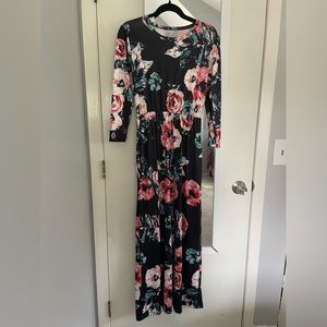 Black floral maxi dress